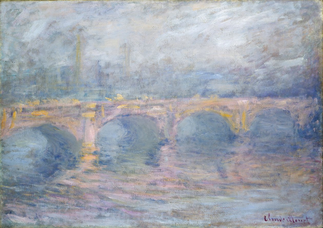 Pont de Waterloo, Londres, au coucher du soleil, 1904 - Claude Monet