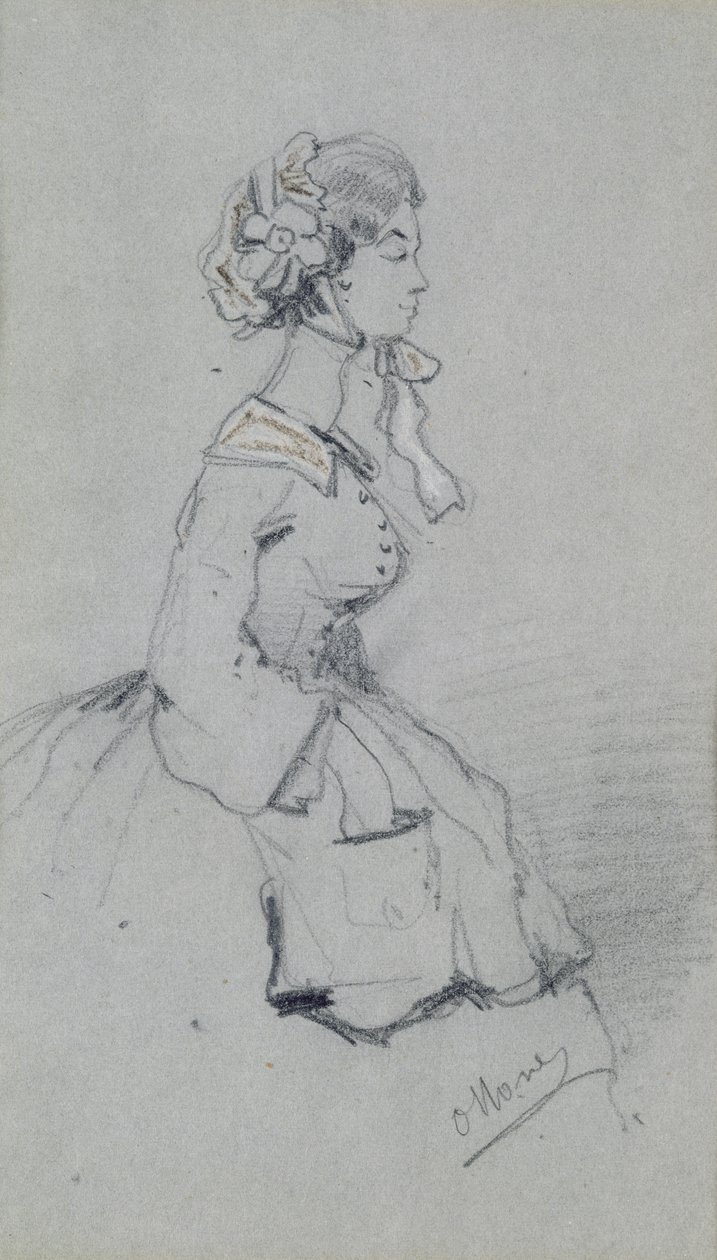 Jeune femme avec un ruban, 1857 - Claude Monet