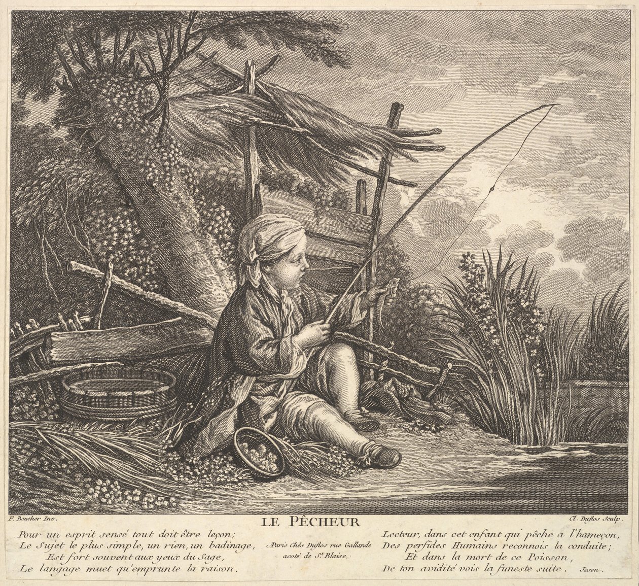 Pêcheur, vers 1753 - Claude Augustin Duflos