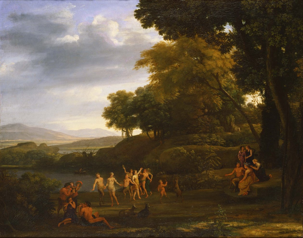 Paysage avec des satyres et des nymphes dansant. - Claude Lorrain