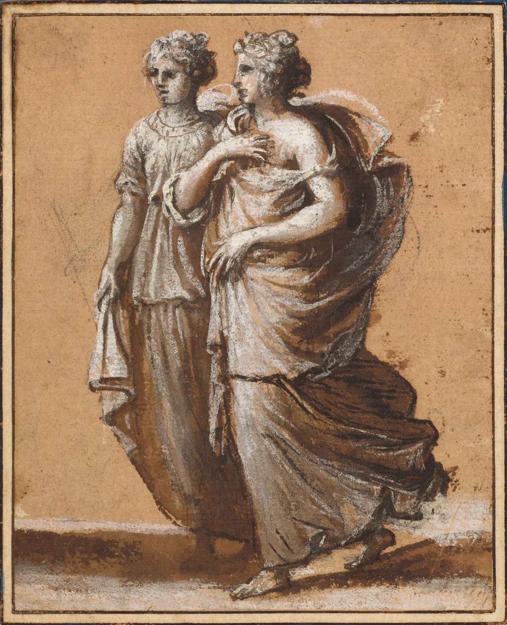 Deux femmes en robe classique - Claude Lorrain