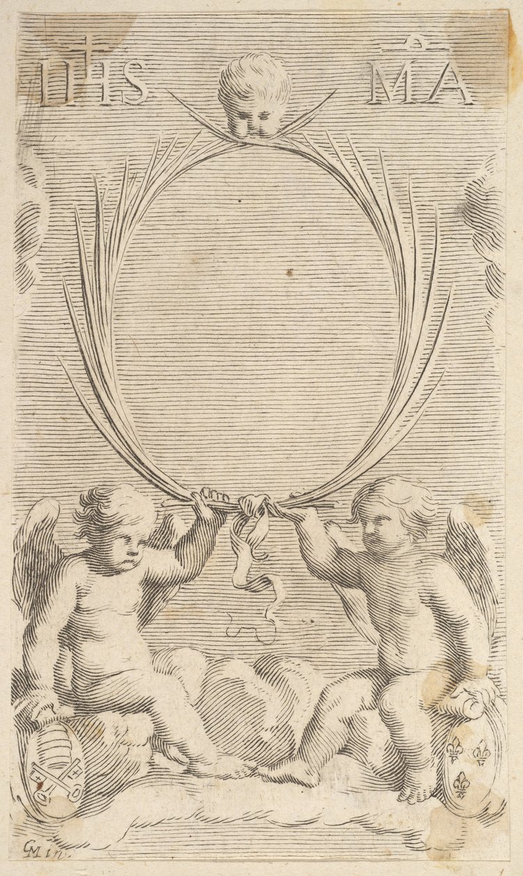 Deux Anges Assis sur des Nuages - Claude Mellan