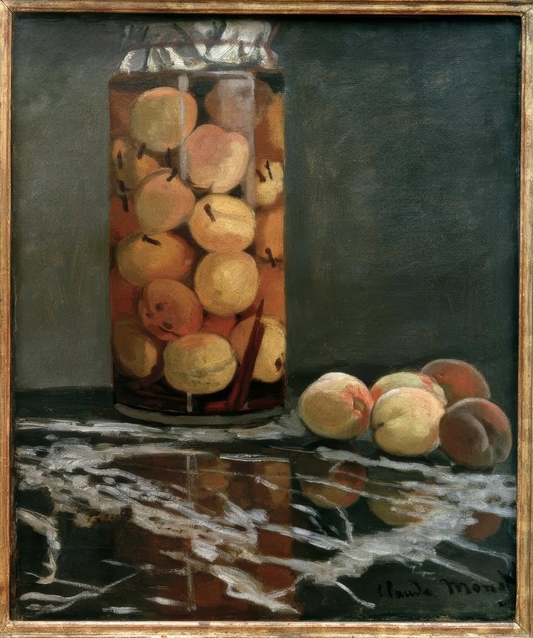 Bocal de pêches - Claude Monet