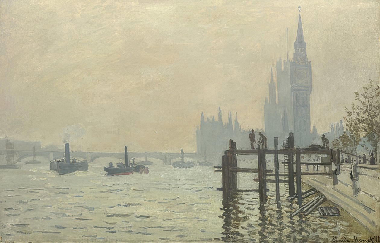 La Tamise à Westminster. Vers 1871 - Claude Monet