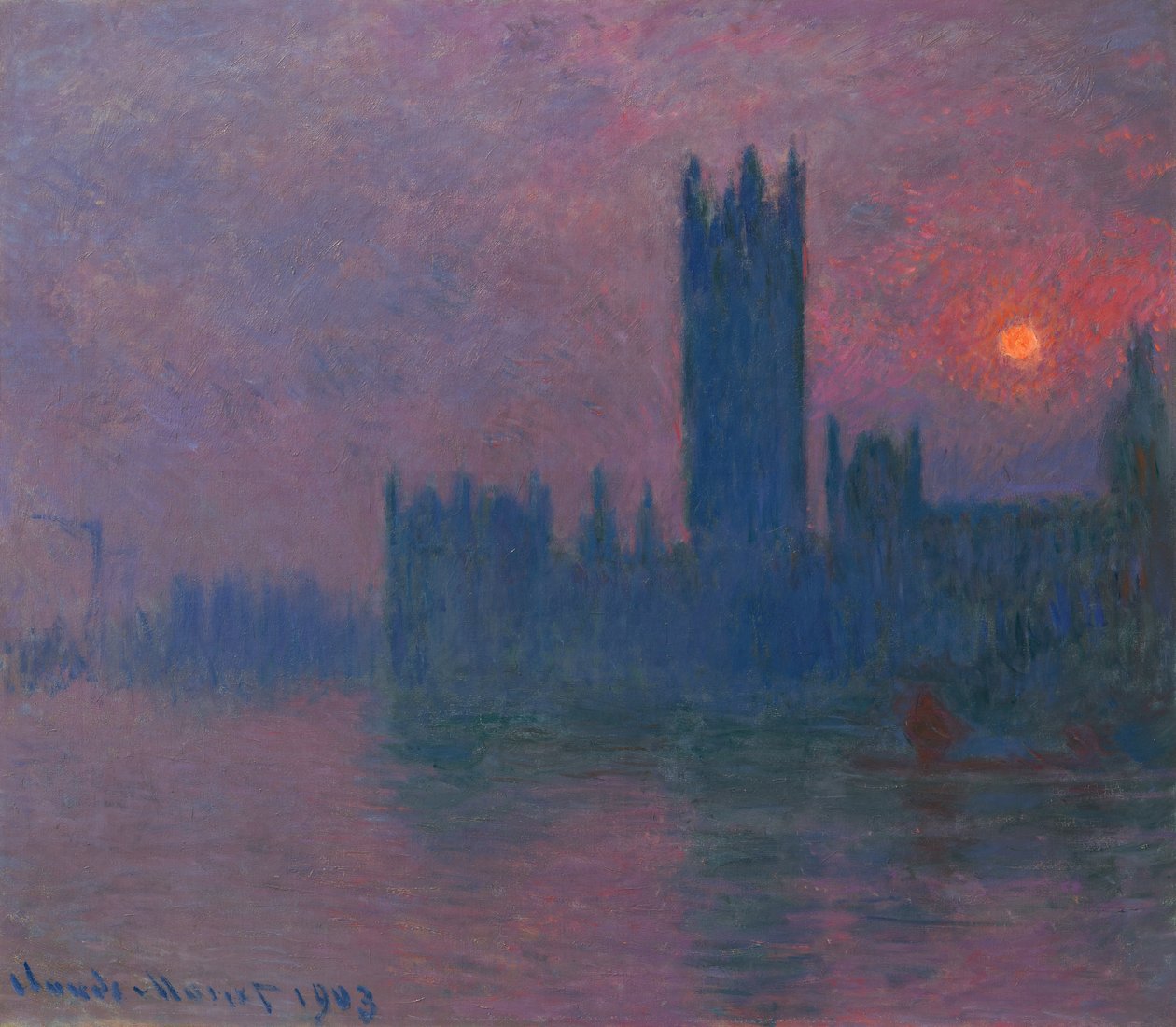 Parlement, coucher de soleil, vers 1900-03 - Claude Monet