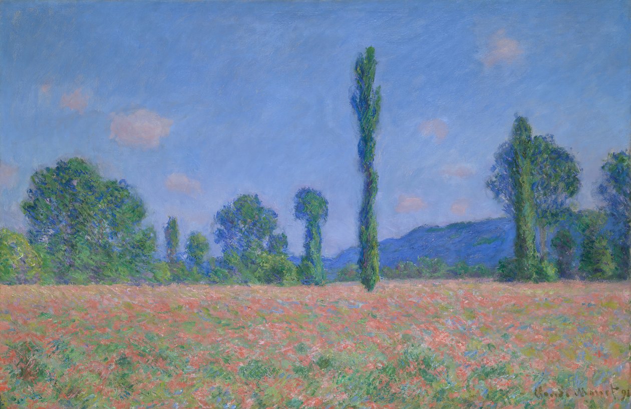 Champ de coquelicots à Giverny, 1890-91 - Claude Monet
