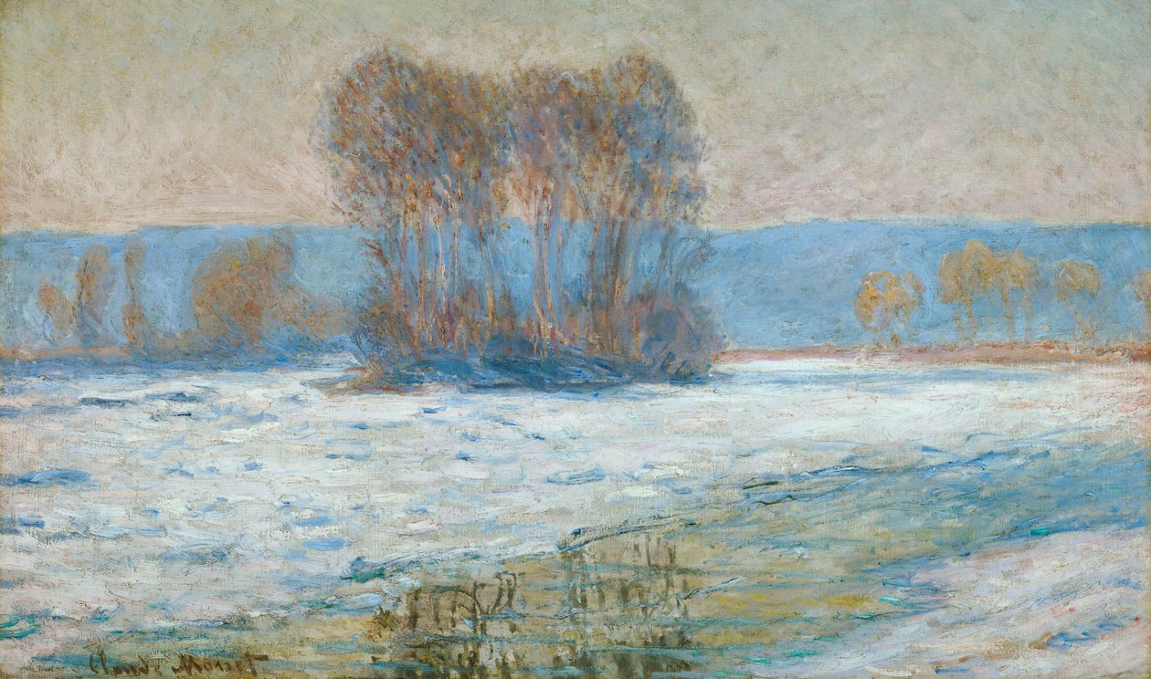 La Seine à Bennecourt, Hiver - Claude Monet
