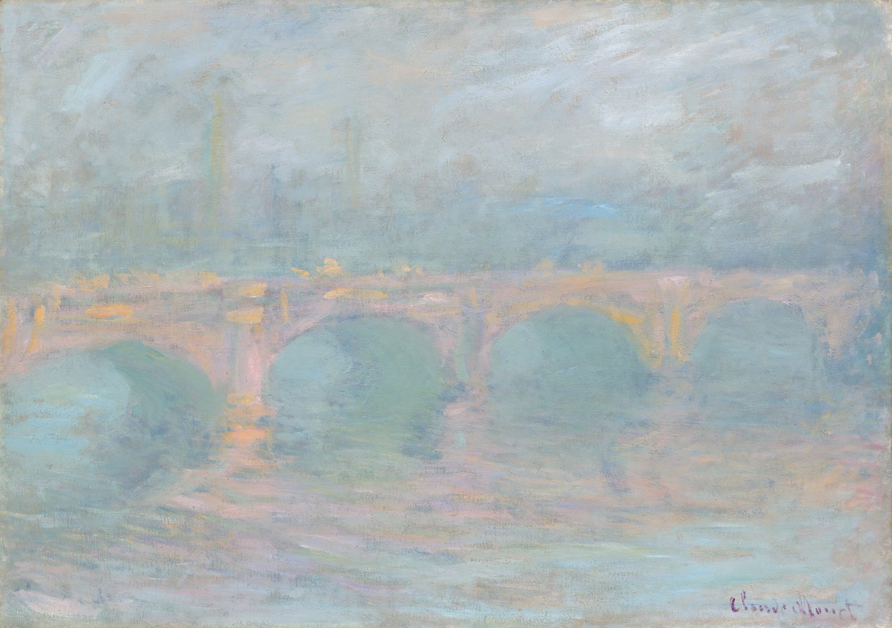 Pont de Waterloo, Londres, au coucher du soleil - Claude Monet