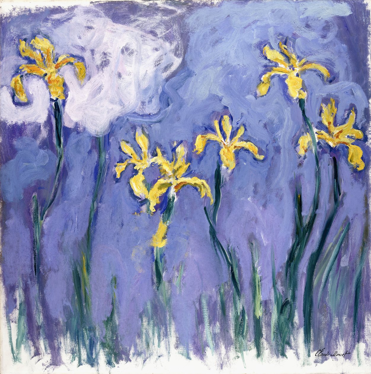 Iris jaune avec nuage rose, vers 1918 - Claude Monet