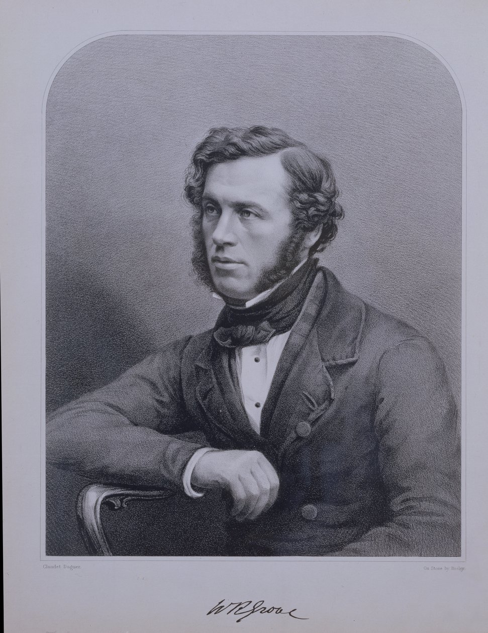 Portrait de Sir William Grove (1811-96) gravé par Bosley - Claudet Daguer