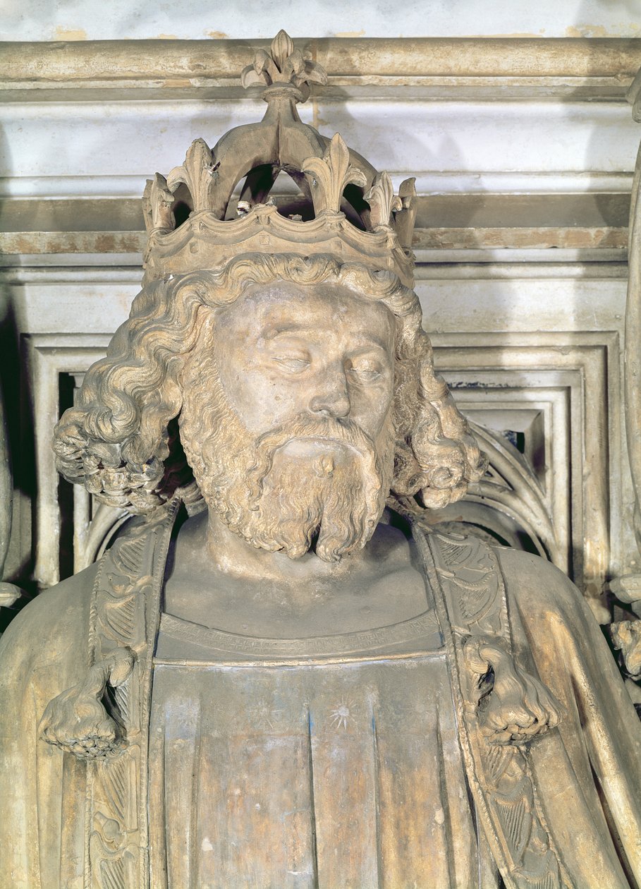 Roi David, (détail) du piédestal hexagonal du Puits de Moïse, 1395-1404 - Claus and Malouel, Jean Sluter