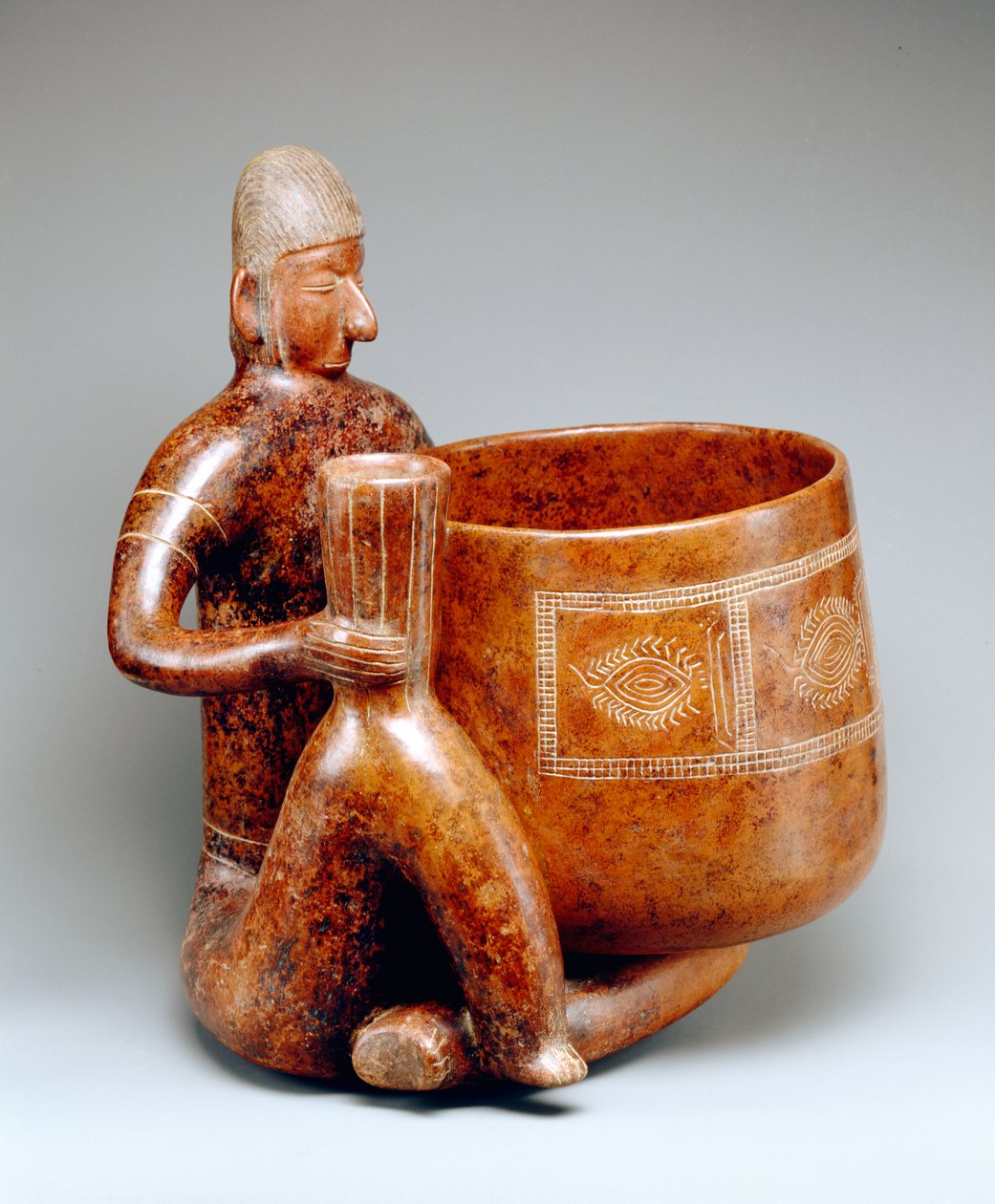 Homme Assis (terre cuite) - Colima Culture