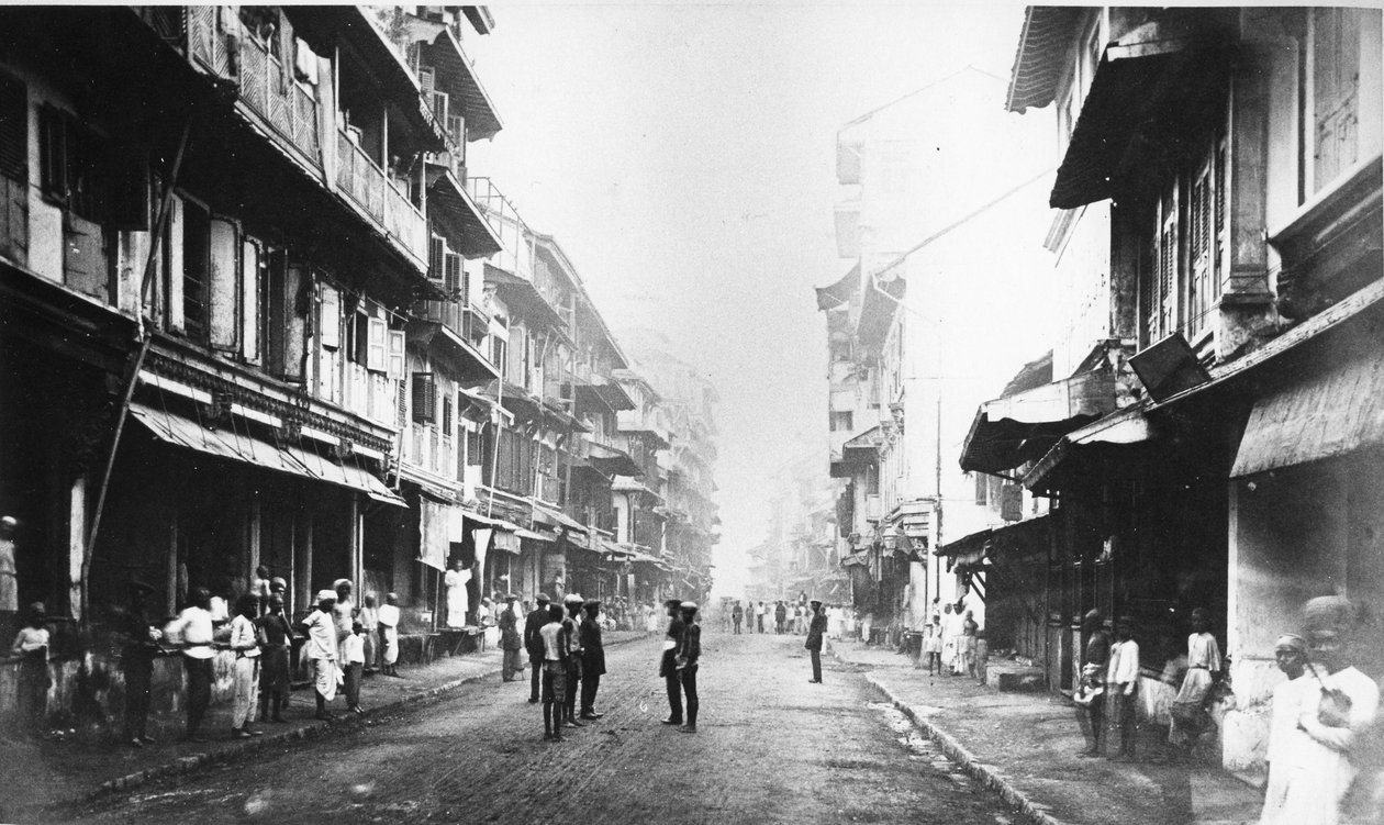 Rue Borah Bazaar, Bombay, vers 1870 - Colin Roderick Murray