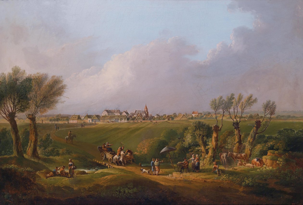 Motif du Marchfeld avec le village d