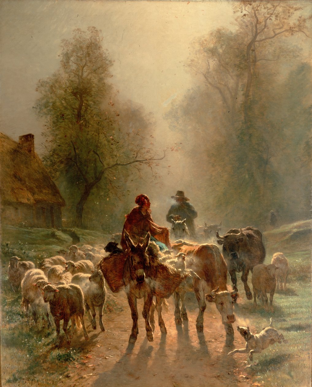 En route vers le marché - Constant Troyon