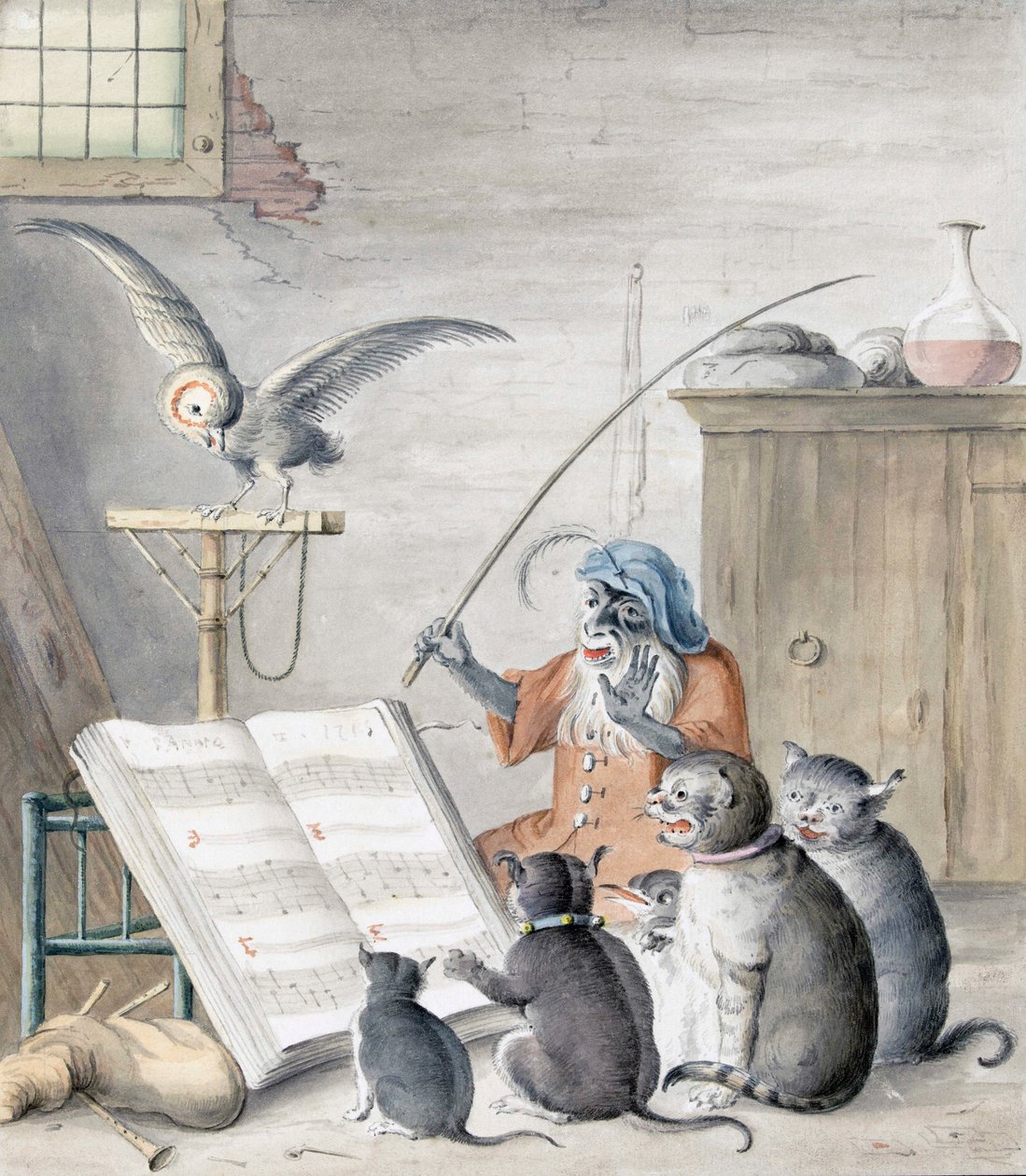 Concert de chats (gravure) - Cornelis (after) Saftleven