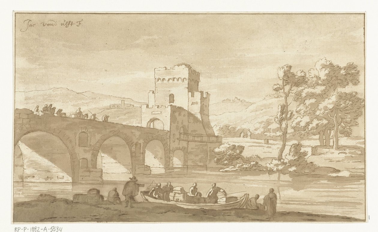 Ponte Molle près de Rome - Cornelis Brouwer