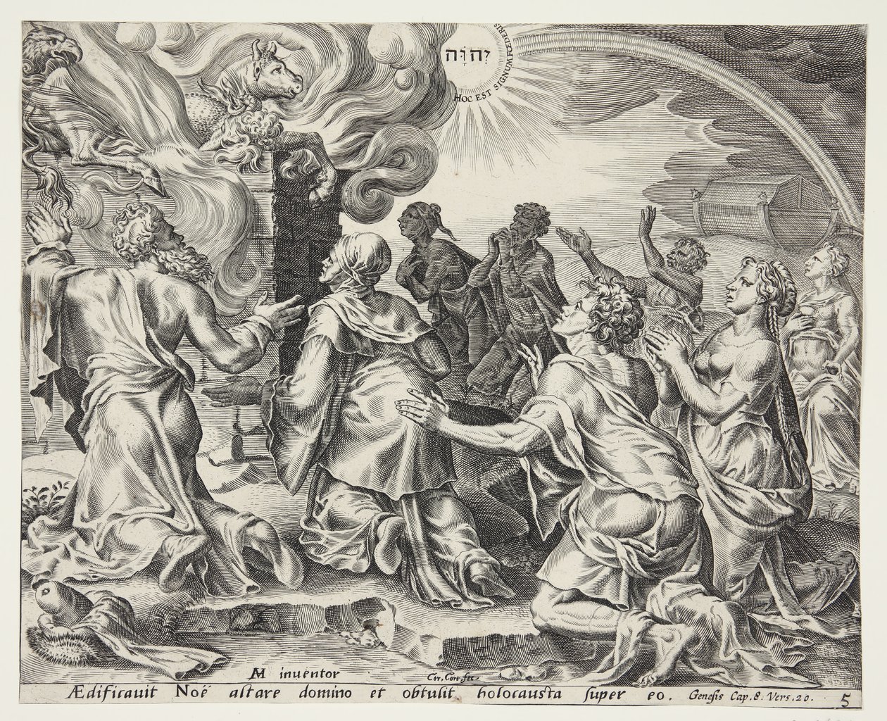 Le sacrifice de Noé - Cornelis Cort