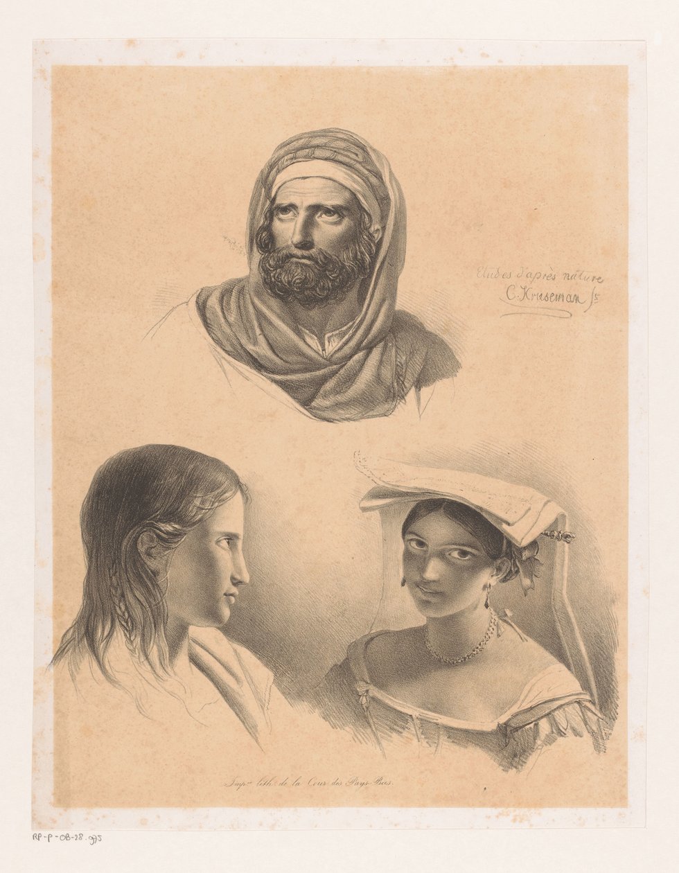 Trois portraits - Cornelis Kruseman