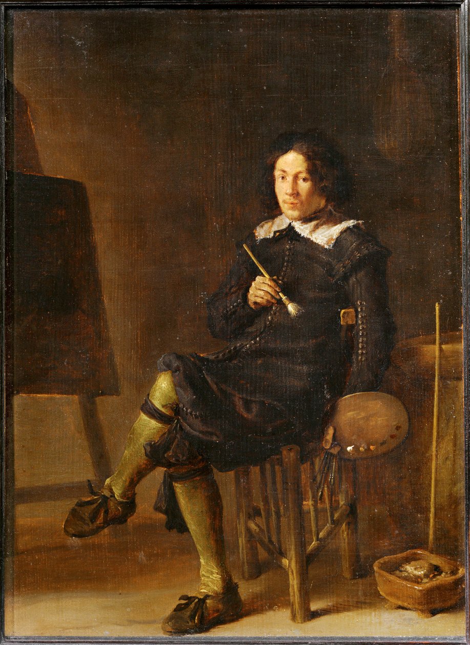 Autoportrait au chevalet … - Cornelis Saftleven