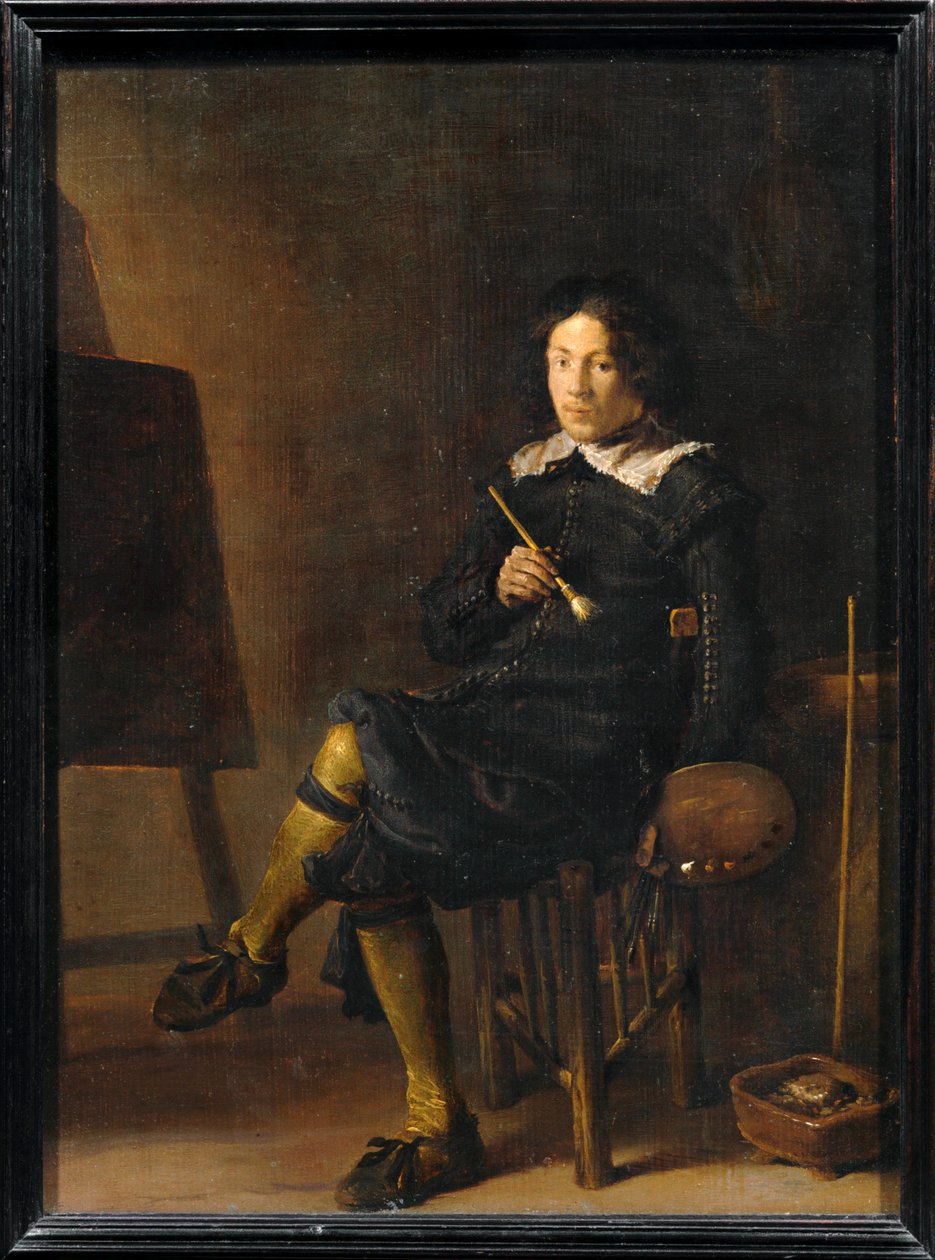 Autoportrait au chevalet … - Cornelis Saftleven