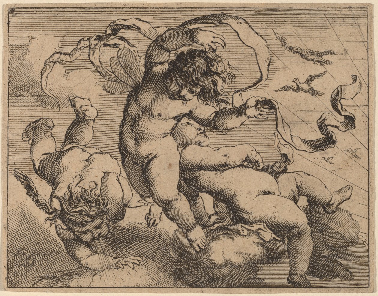 Trois Putti Volants - Cornelis Schut I