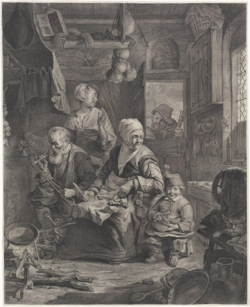 Femme faisant des crêpes - Cornelis Visscher (II)