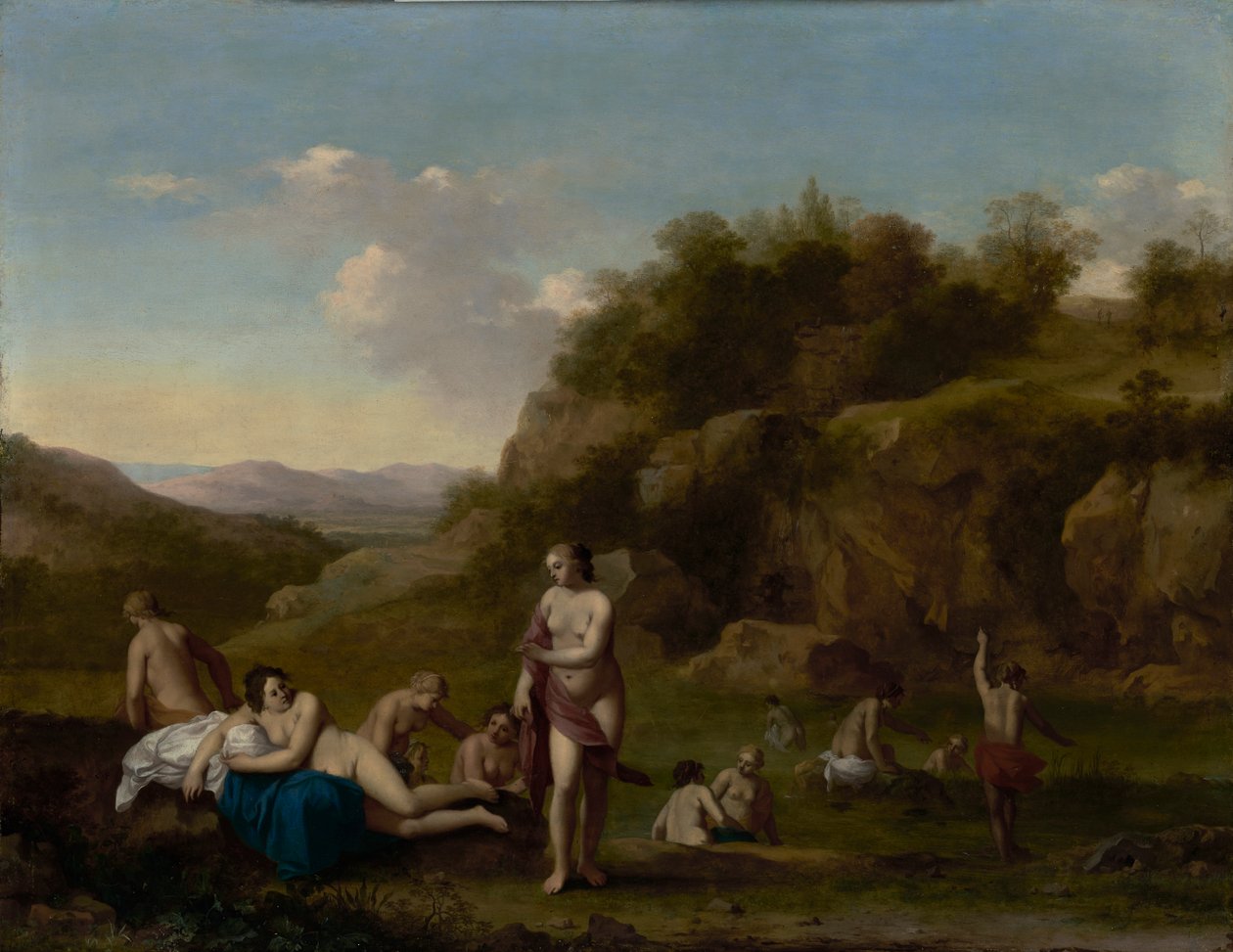 Paysage avec nus se baignant - Cornelis van Poelenburgh or Poelenburch
