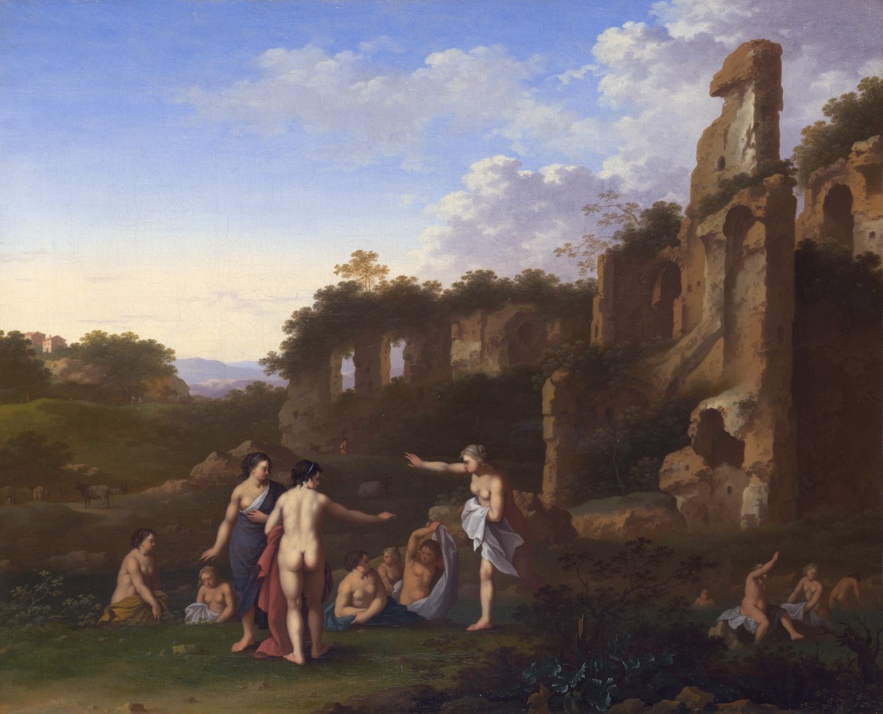 Femmes se baignant dans un paysage - Cornelis van Poelenburgh or Poelenburch