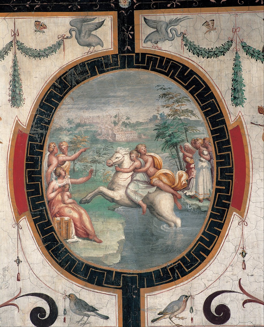 Clélia traversant le Tibre à cheval - Cristofano Gherardi