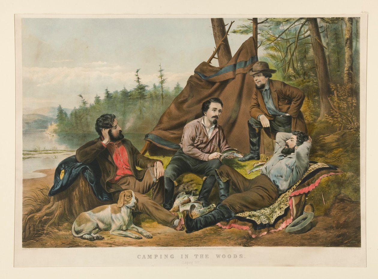 Camping dans les bois - Currier and Ives
