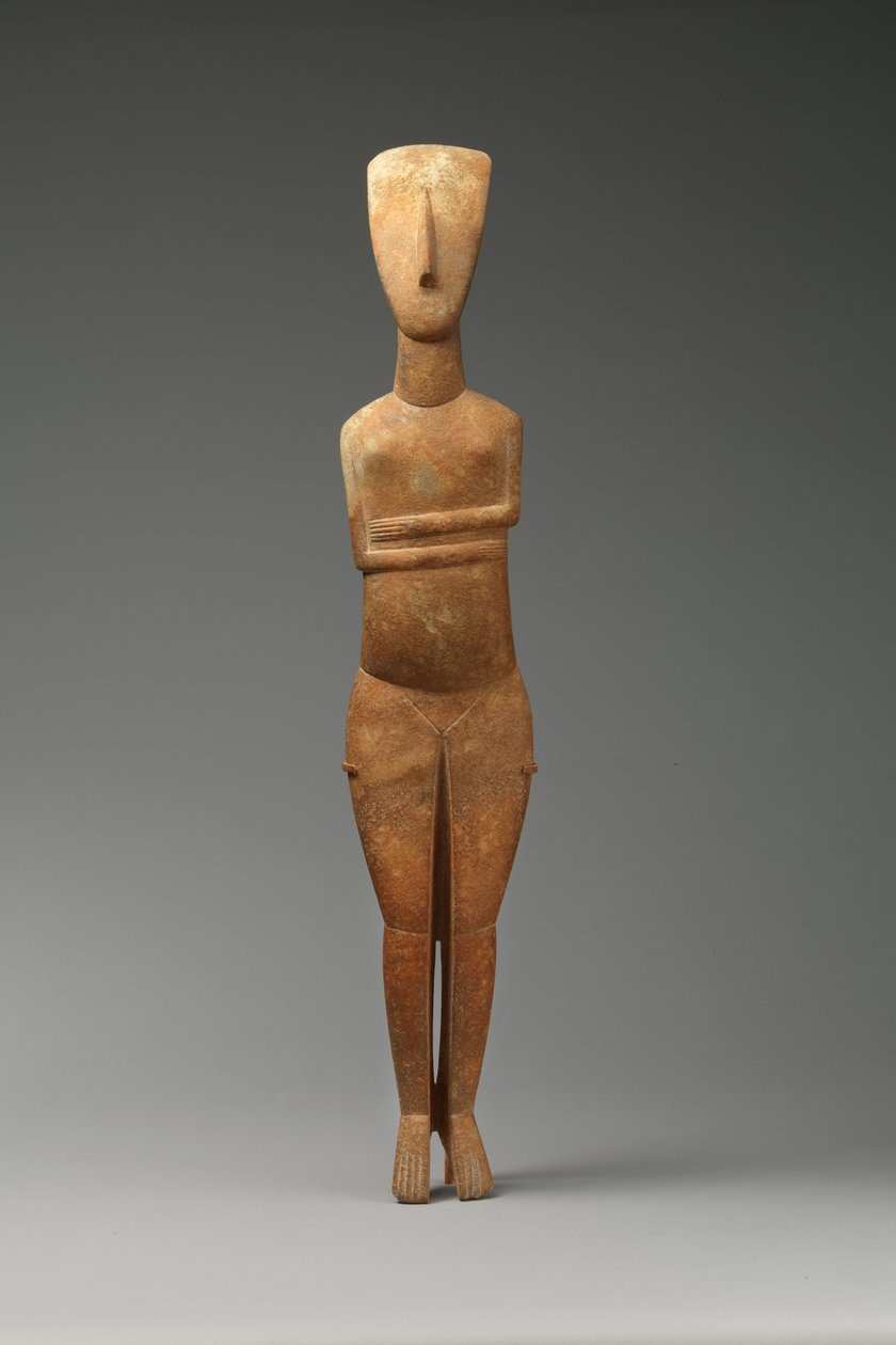 Figure féminine, 2600-2400 av. J.-C. (marbre) - Cycladic Cycladic