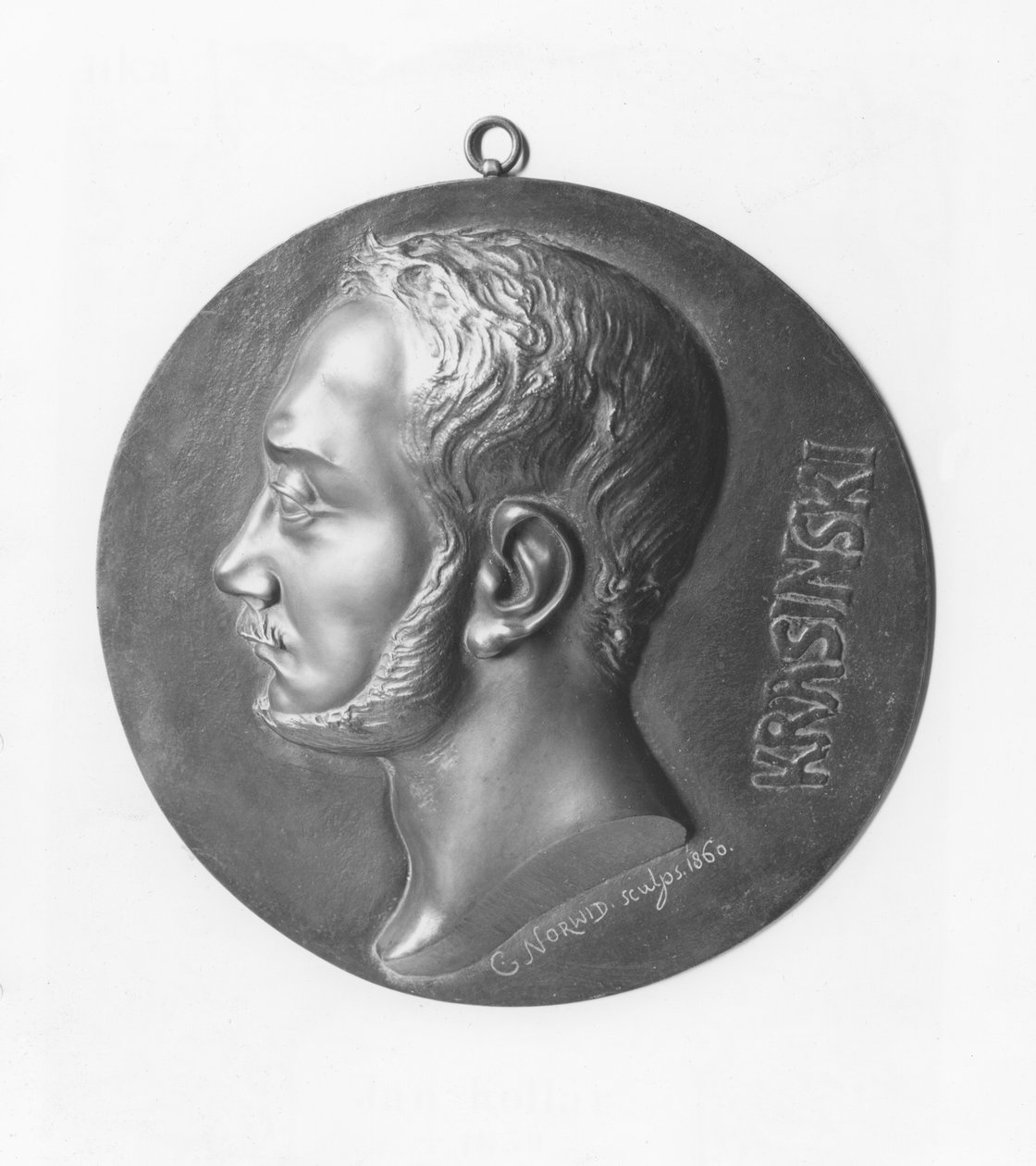 Médaillon de Zygmunt Krasiński (bronze) - Cyprian Kamil Norwid