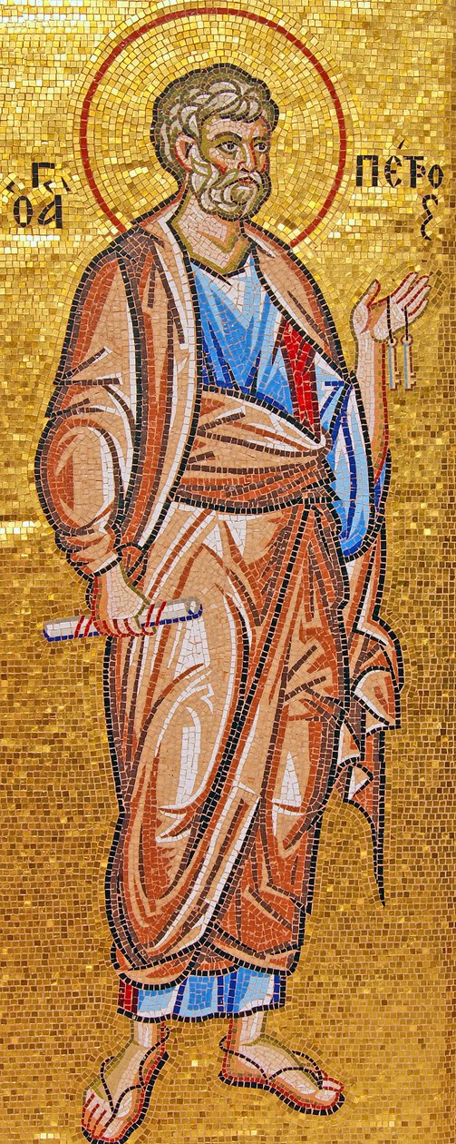 Saint Pierre tenant les clés du paradis, monastère de Kykkos, montagnes de Troodos, Chypre (mosaïque) - Cypriot