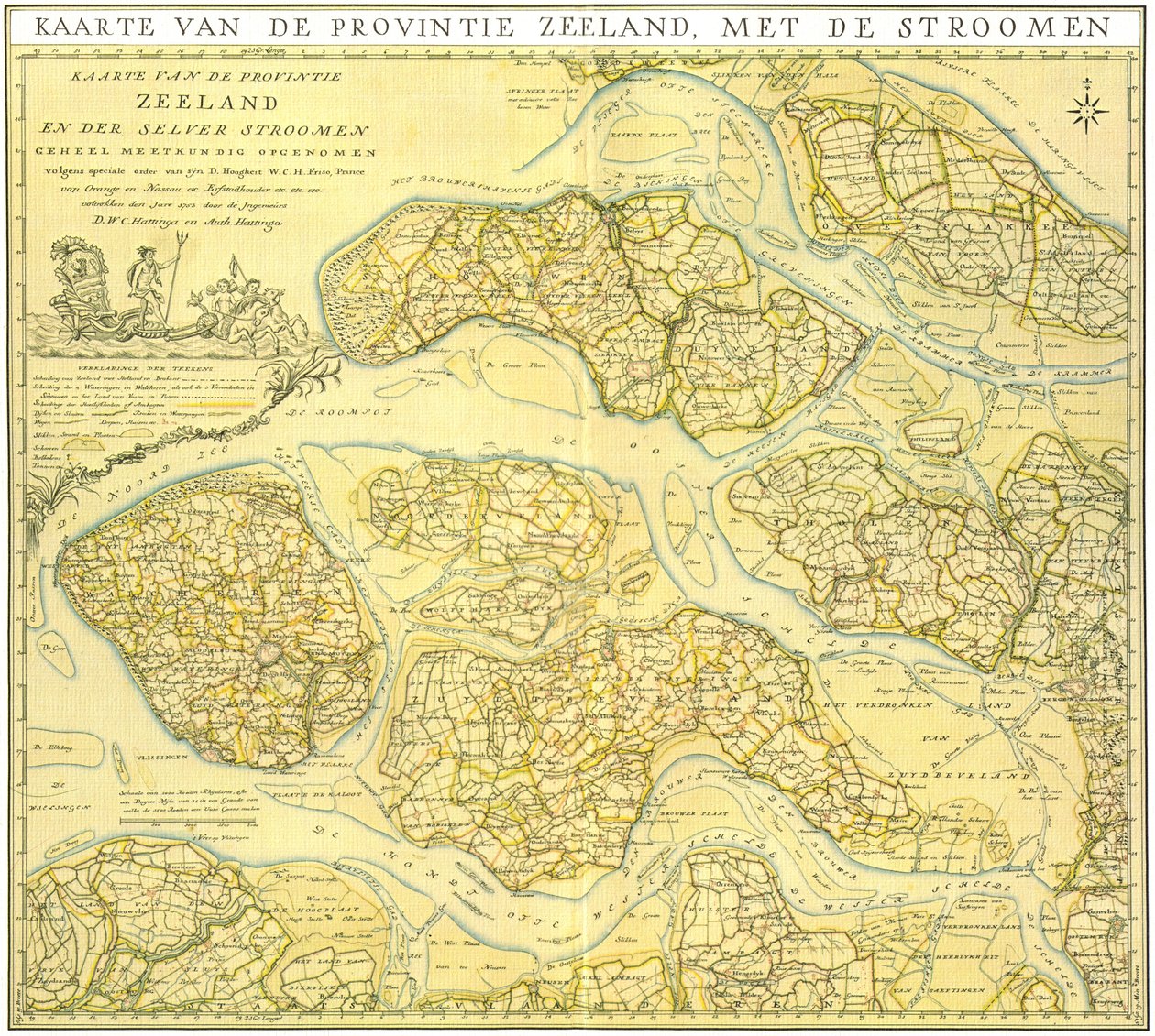 Carte de Zélande, partie nord - DWC and A Hattinga