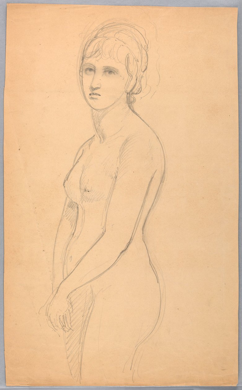 Dessin, nu féminin debout, 1860-70 - Daniel Huntington