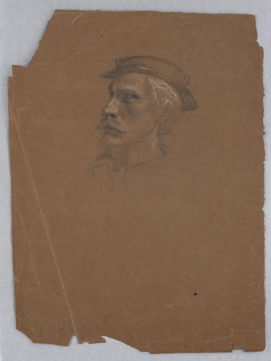 Dessin, étude pour "Titian Showing", 1872 - Daniel Huntington