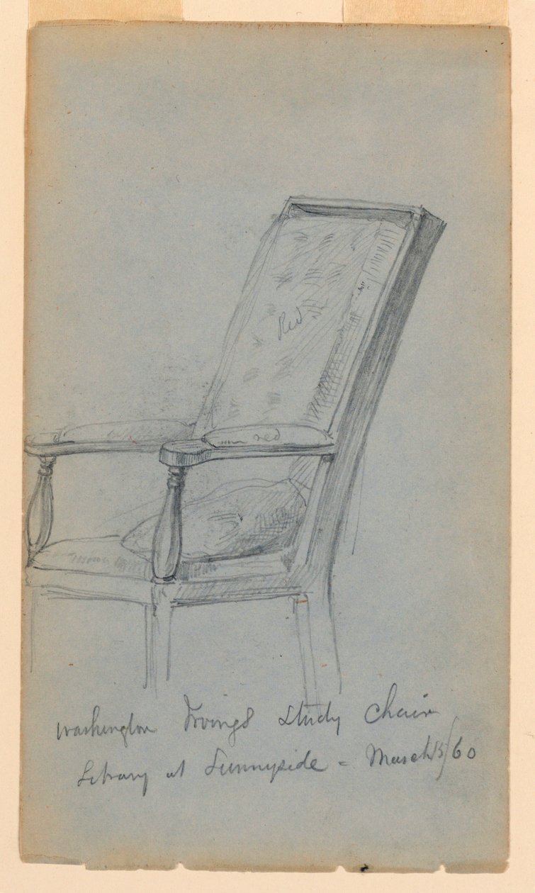 Dessin, étude de Washington Irving, 15 mars 1860 - Daniel Huntington