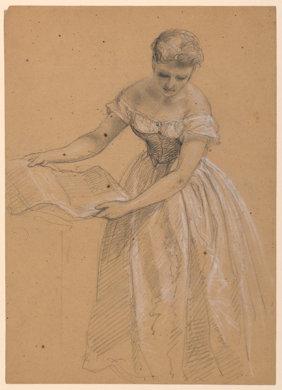 Dessin, femme debout, 1860 - Daniel Huntington