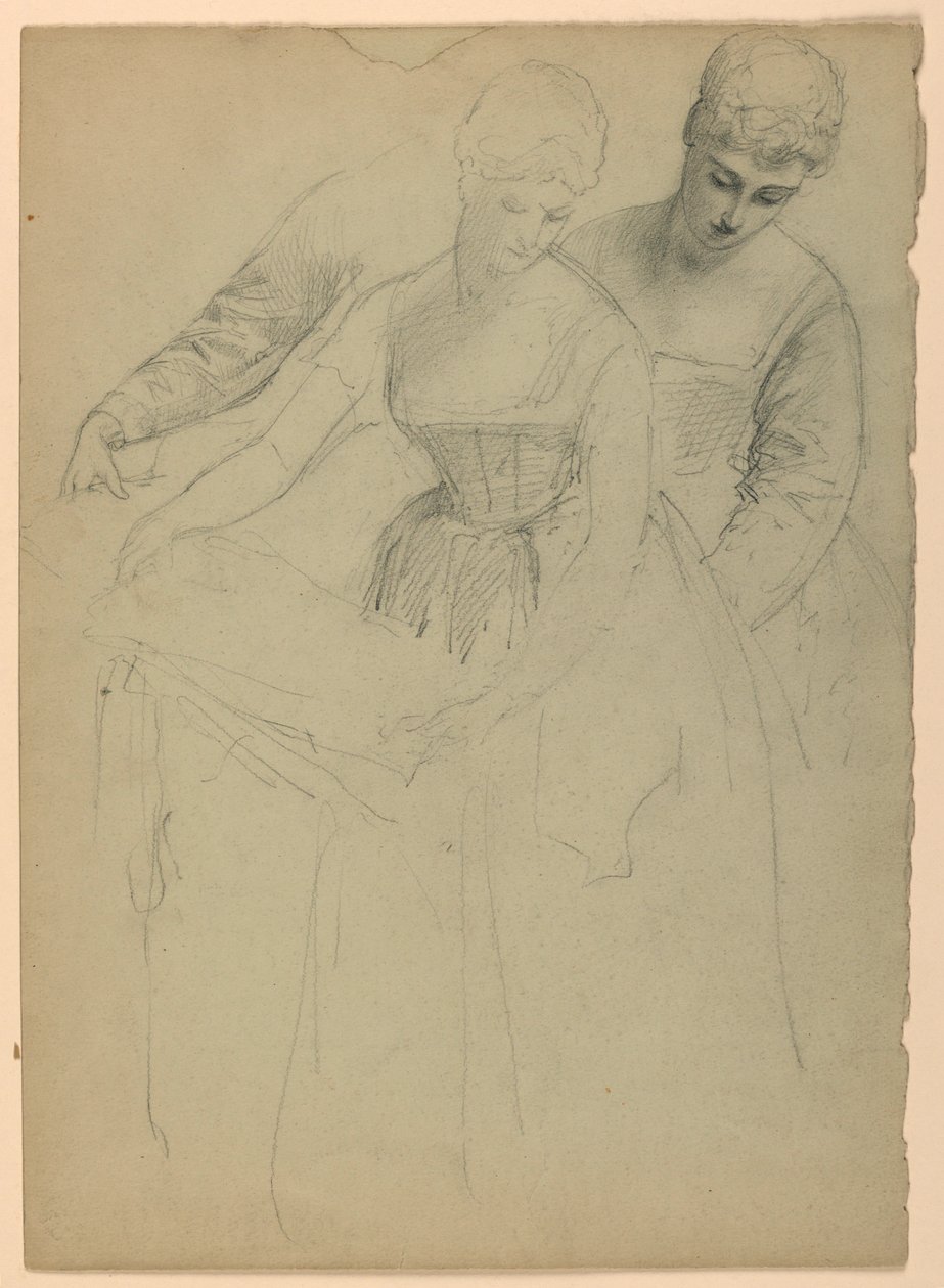 Dessin, femme debout, séparé, 1860 - Daniel Huntington