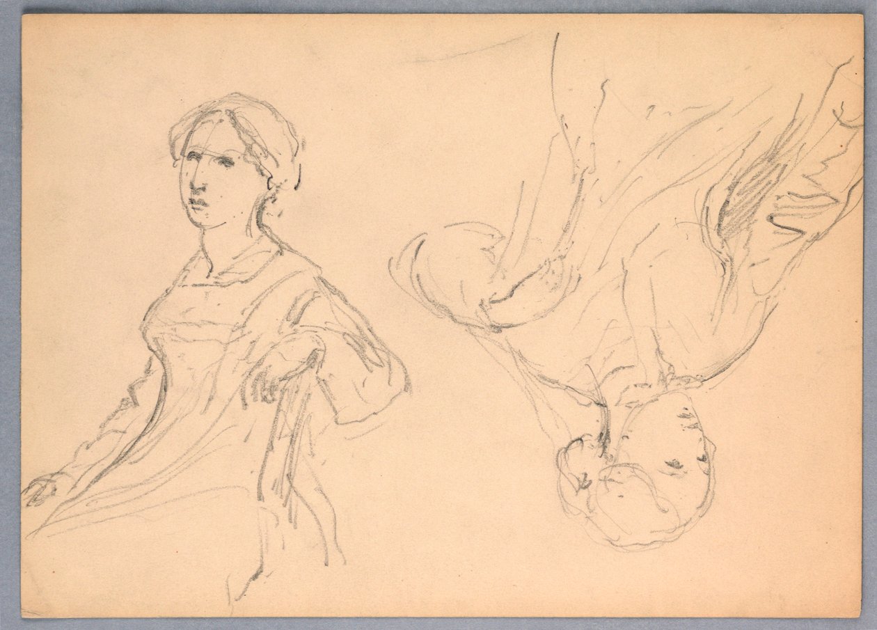Femme assise, deux études - Daniel Huntington