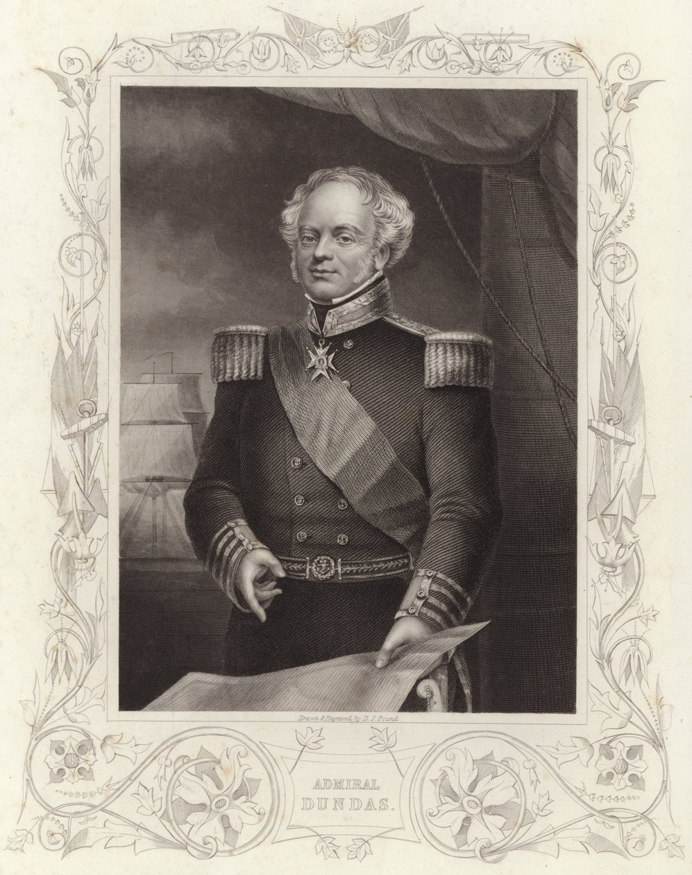 Amiral Dundas (gravure) - Daniel John. Pound