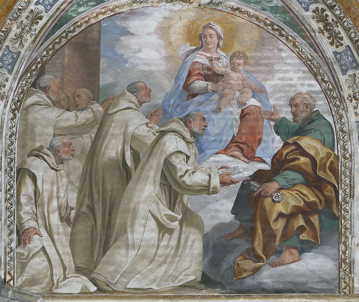 Madonna et enfant approuvant l