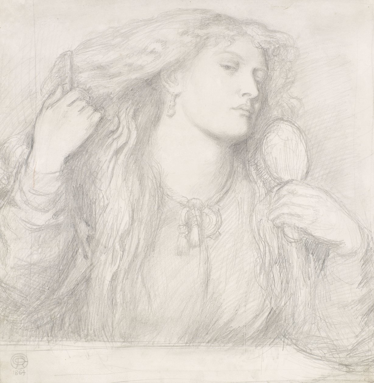 Femme se peignant les cheveux, Fanny Cornforth - Dante Gabriel Charles Rossetti