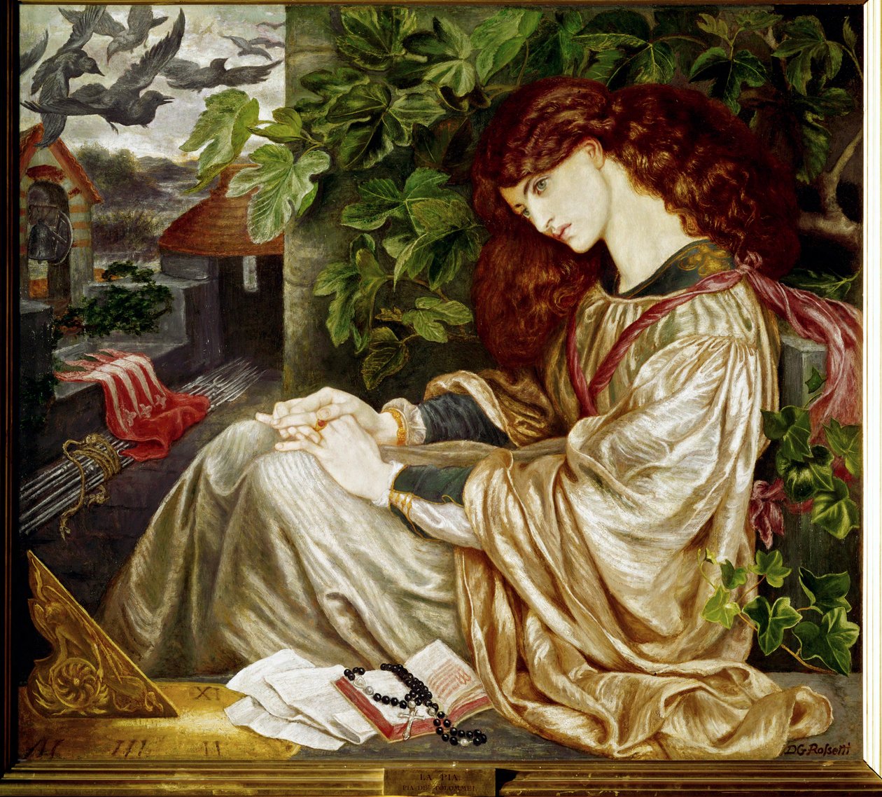 La Pia ... (peinture sur toile) - Dante Gabriel (after) Rossetti