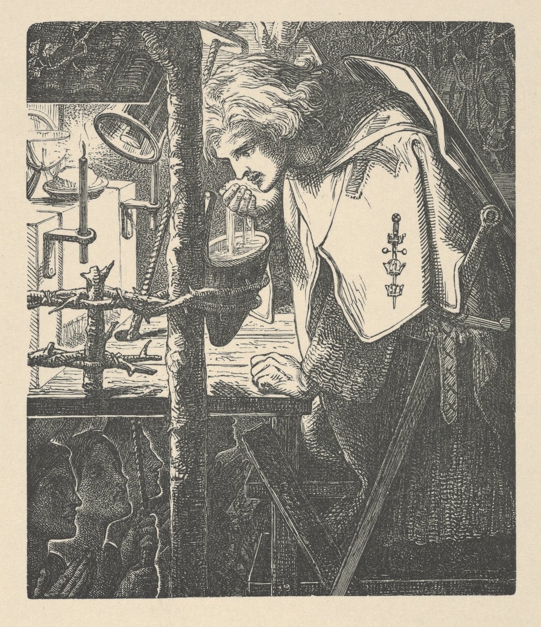 Sir Galahad des poèmes de Tennyson - Dante Gabriel (after) Rossetti