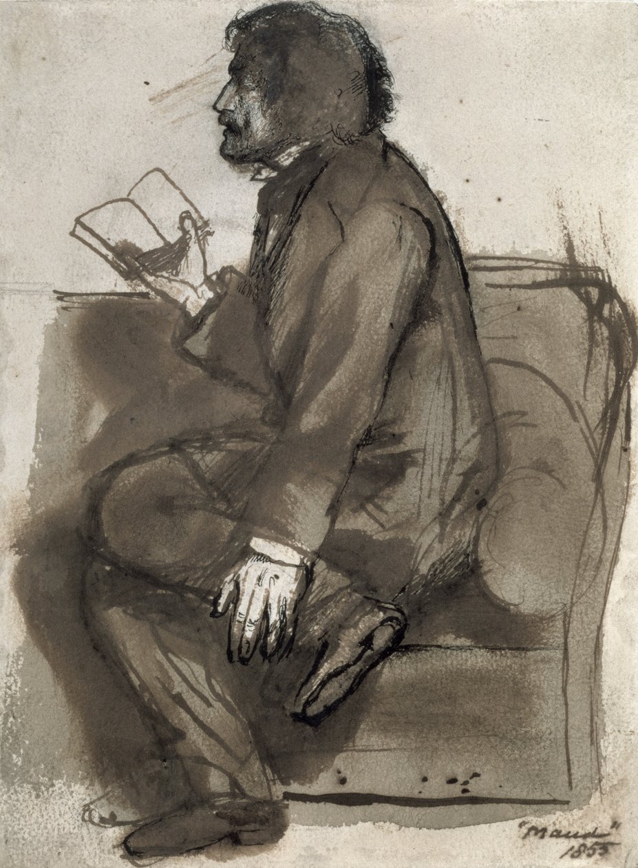Tennyson lisant "Maud", 1855 - Dante Gabriel Charles Rossetti