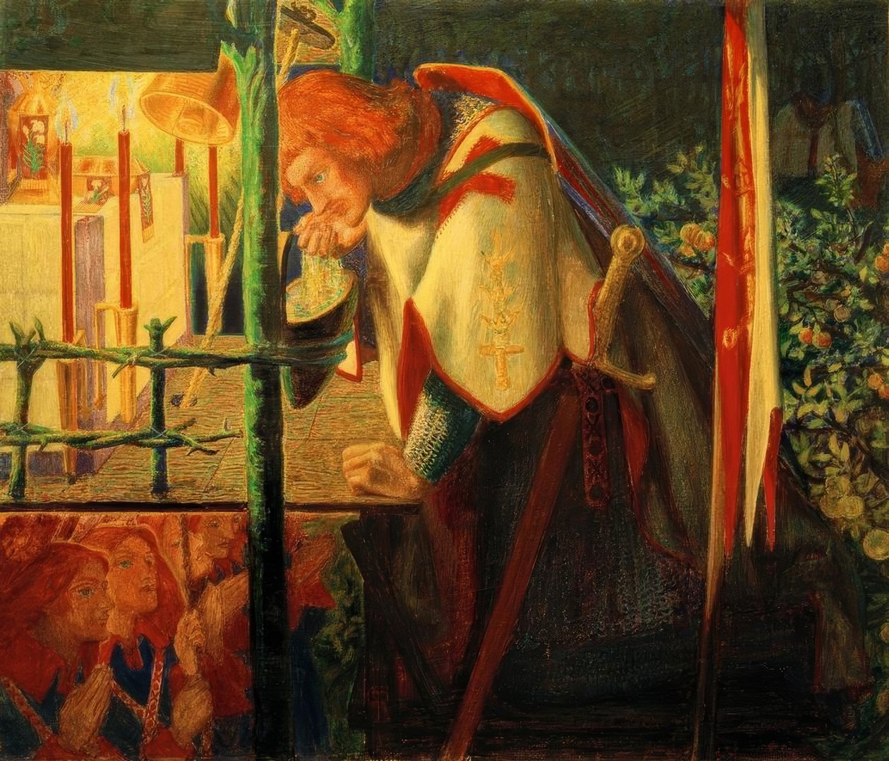 Sir Galahad à la chapelle en ruine - Dante Gabriel Charles Rossetti