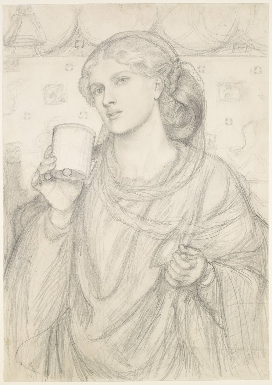 The Loving Cup - Étude de composition - Dante Gabriel Rossetti
