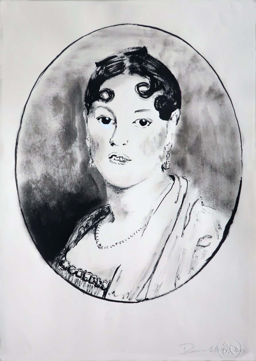 Ingre Girl 2, 2003 (encre sur papier) - Darren Coffield